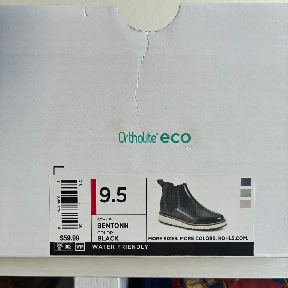 NWT Sonoma Bentonn Black Chelsea Rain Boots Ortho Eco Platform Classic Women 9.5 - Picture 8 of 8